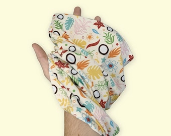 Tropical Leaves Pattern Snood Face Mask | Neck Scarf | Bold Bright Design | Neck Gaiter Face Covering | For Men Women | In The UK | Gifts
