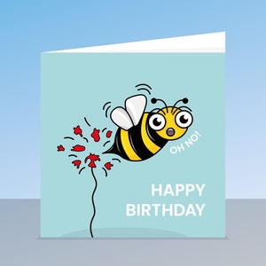 Cartão de aniversário da abelha - | Saudações felizes engraçadas | Para crianças | Irmão, irmã, amigo, mãe, pai, avô, avó, babá, | Marido, Esposa, Filhos