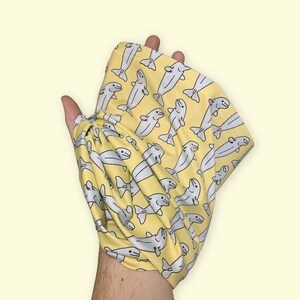 Beluga Whale Snood Yellow Face Mask | Patterned Neck Scarf | Neck Gaiter Face Covering | For Her, Kids | Men Women | In The UK | Gifts