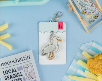 Seagull Keyring | Keychain | Bag Charm | Gift | Present | Backpack Clip | Seaside Lover | Gulls