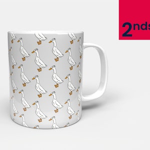 SECONDS Runner Duck Pattern Mug | Grey Mug | Fathers Day Mug | For Him, Her, Girlfriend, Dog Mum | Duck Dad | Birthday Gift For Dad