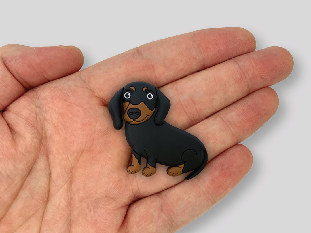 Dachshund Croc Pin Black & Tan Dachshund Croc Charm Cute Shoe Pins Croc