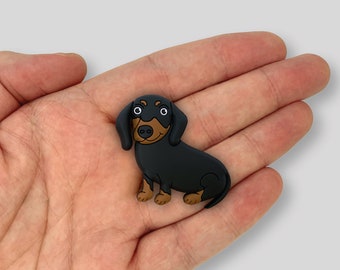 Dachshund Croc Pin | Black & Tan Dachshund Croc Charm | Cute Shoe Pins | Croc Pins | Dachshund Gifts | Sausage Dog Gifts | Shoe Clips