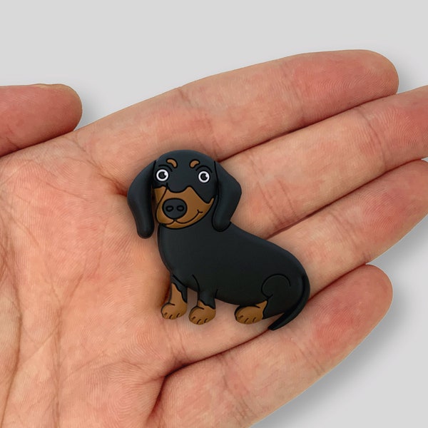 Dachshund Croc Pin | Black & Tan Dachshund Croc Charm | Cute Shoe Pins | Croc Pins | Dachshund Gifts | Sausage Dog Gifts | Shoe Clips