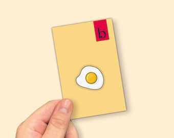 Egg Pin | Fried Egg Pin Badge | Fun Push Pins | Cute Pins | Acrylic Pin | Backpack Pin | Jacket Pins | Enamel Pins | Pic n Mix Gift | Unique