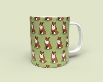 Fox Mug | Fox Gifts | Woodland Animal Gifts | For Friend, Mum, Sister, Auntie, Brother | Fox Lover Gifts | Red Foxes | Fox Pattern