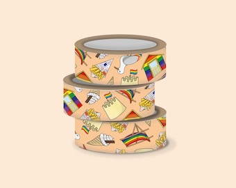 Pride Washi Tape | Pride Beach Washi Tape | Seaside Washi Tape Pack | Bullet Journal Accessories | LGBTQ+ Kawaii Washi Tape | Scrapbooking