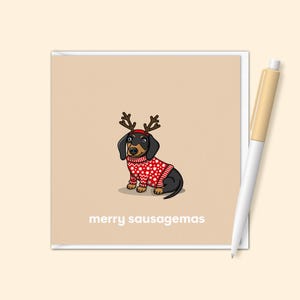Black and Tan dachshund christmas card