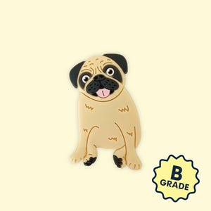 Pug Shoe Charm | Tan Pug Shoe Pin | Cute Shoe Pins | Pug Owners | Pug Gifts | Tan Pug Gifts | Shoe Clips | Pug Lover | Fawn Pug | Cream Pug