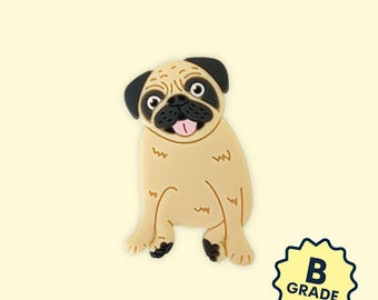 Pug Shoe Charm | Tan Pug Shoe Pin | Cute Shoe Pins | Pug Owners | Pug Gifts | Tan Pug Gifts | Shoe Clips | Pug Lover | Fawn Pug | Cream Pug