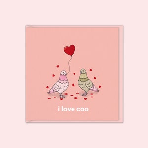 carte Saint-Valentin pigeon | Carte de Saint-Valentin drôle pour elle | J'aime roucouler | Pour mari, femme, petit ami, petite amie, meilleur ami, Crazy Pigeon