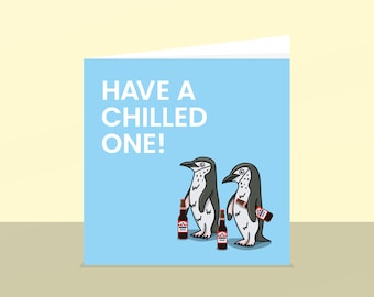 Penguins Birthday Card | Birthday Card For Dad | Funny Birthday Card | 18th Birthday Card | Brother birthday card | Budweiser | Beer Card