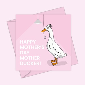 Eend moederdagkaart | Grappige Moederdagkaart | Moeder Ducker-kaart | Leuke kaart | Runner-eenden | Kaart voor moeder, moeder, moeder, oma, oma, tante