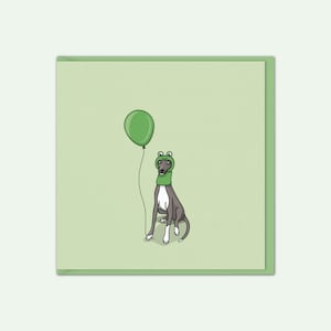 Italiaanse windhondverjaardagskaart | Verjaardagskaart kikker | Whippet-verjaardagskaart | Kaart van de hond | Iggy Frog-hoed | Gefeliciteerd | Froggo-cadeaus