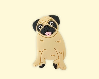 Pug Shoe Charm | Fawn Pug Shoe Pin | Cute Shoe Pins | Dog Charm | Pug Gifts | Tan Pug Gifts | Shoe Clips | Pug Lover | Fawn Pug | Cream Pug