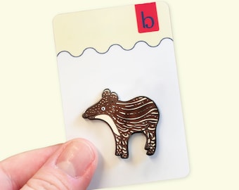 Tapir Pin | Baby Tapir Enamel Pin | Fun Push Pins | Gift Ideas For Friends | Backpack Pin | Jacket Pins | Cute Gifts | Animal Lover Pins