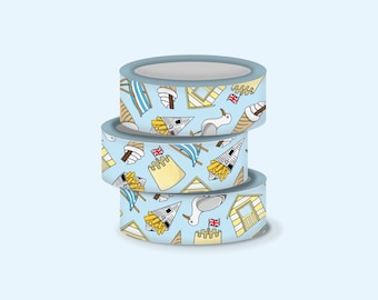 Beach Washi Tape | Summer Washi Tape | Seaside Washi Tape Pack | Bullet Journal Accessories | Notebook & Journal Sticker Tape | Scrapbooking