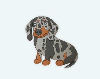 Dachshund Shoe Charm | Silver Dapple Dachshund Shoe Pin | Cute Shoe Pins | Shoe Clips | Dachshund Gifts | Sausage Dog Gifts | Dog Shoe Charm