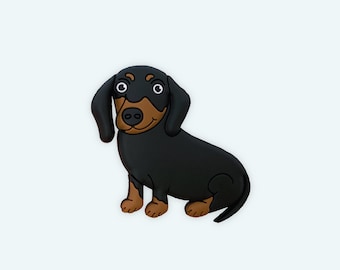 Dachshund Shoe Charm | Black & Tan Dachshund Shoe Pin | Cute Shoe Pins | Shoe Clips | Dachshund Gifts | Sausage Dog Gifts | Weiner Dog Gifts