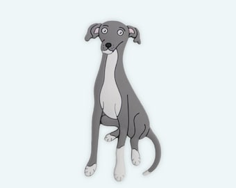 Italian Greyhound Shoe Charm | Iggy Whippet Greyhound Shoe Pin | Blue Fawn White | Shoe Clips | Whippet Gifts | Iggy Gifts | Greyhound Charm