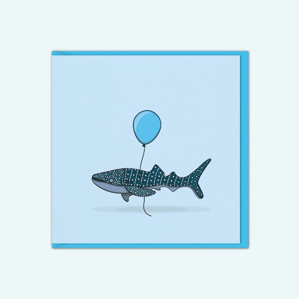 Whale Shark Birthday Card | Whale Greetings Card | Congratulations Card | B Day Card | Maternity Card | Congrats Card | Party Invitation