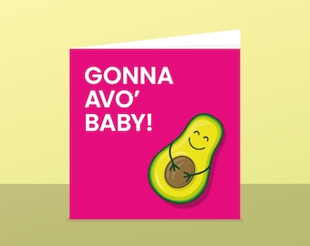 Maternity Leave Card | Congratulations On Your Pregnancy Card | Baby Shower Card | New Parents Card |  | Avocado | For Friend, Foodie