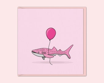 Whale Shark Birthday Card | Whale Greetings Card | Congratulations Card | B Day Card | Maternity Card | Congrats Card | Party Invitation