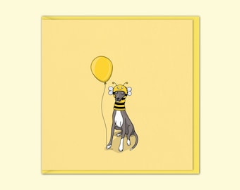Italian Greyhound Birthday Card | Bee Birthday Card | Whippet Birthday Card | Birthday Card From The Dog | Iggy Birthday Card | Congrats