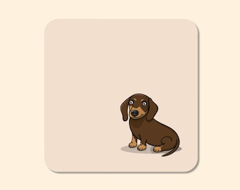 Dachshund Coaster | Brown & Tan Dachshund | For Friend, Mum, Sister, Auntie Brother | Dachshund Gifts | Mothers Day Gifts | Sausage Dog