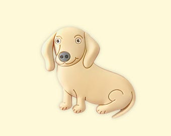 Dachshund Shoe Charm | Cream Dachshund Shoe Pins | Cream Daxie Shoe Pins | Weiner Pins | Dachshund Gifts | Sausage Dog Gifts | Shoe Clips