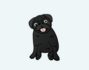Pug Shoe Charm | Black Pug Shoe Pin | Cute Shoe Pins | Shoe Clips | Pug Gifts | Black Pug Gifts | Crazy Pugs | Pug Lover | Pug Puppies