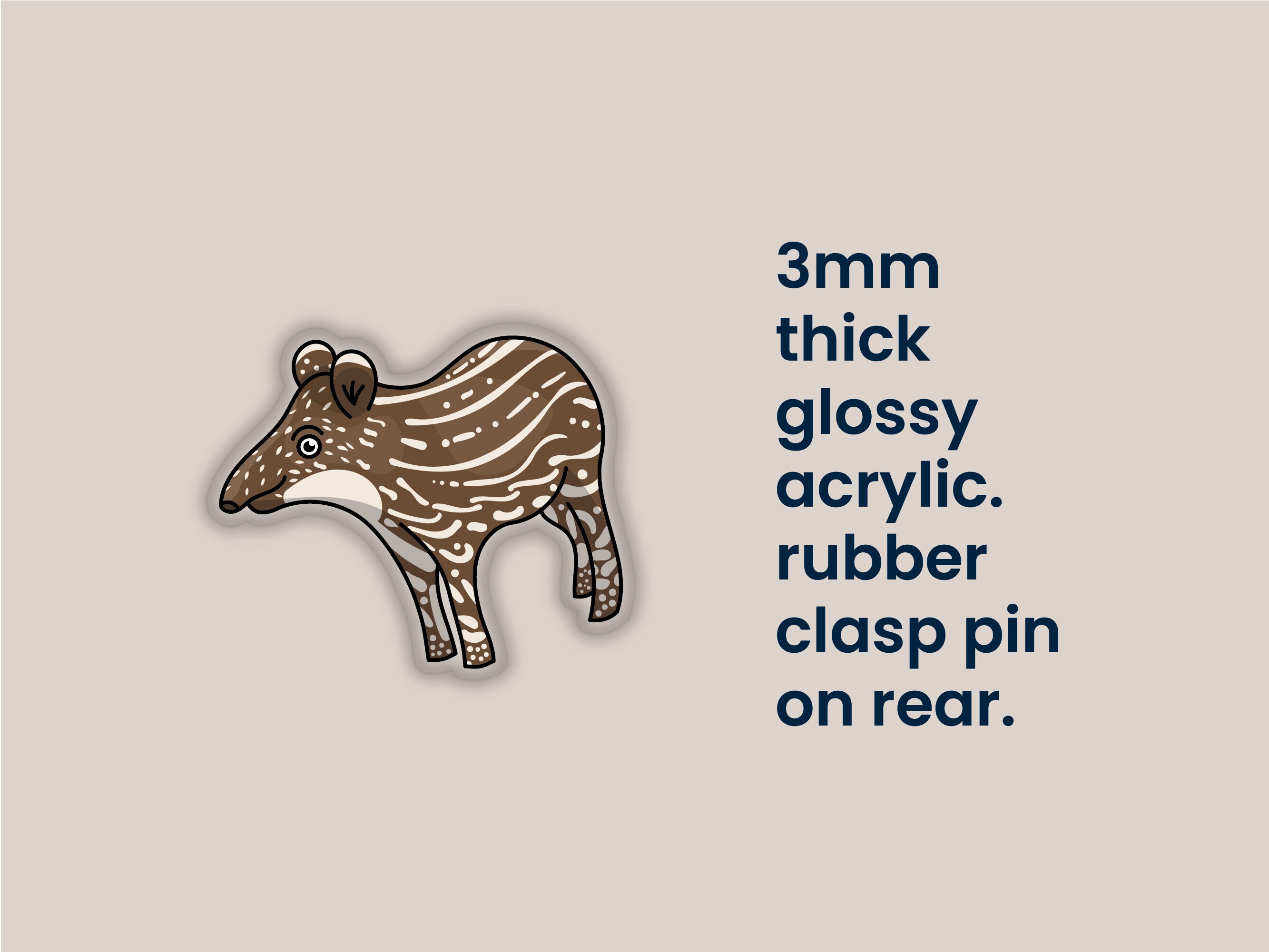 Tapir Pin Tapir Pin Baby Tapir Fun Push Pins Cute Pins Acrylic - Etsy UK
