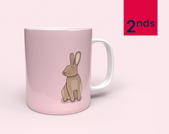 Seconds Bunny Rabbit Mug | Pale Pink | Personalised Mugs | Rabbit Gifts | Bunny Gifts | Cute Animal Mugs | Mothers Day Gifts | Rabbit Mum