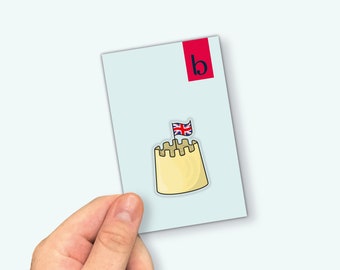 Sandcastle Pin | United Kingdom Pin Badge | Fun Push Pins | Cute Pins | Backpack Pin | Jacket Pin | Enamel Pin | Seaside Gifts | UK Pin