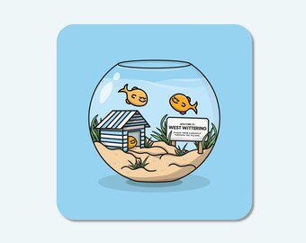 West Wittering Coaster | Beach Lover Gift | The Witterings Village | West Sussex Gifts | Chichester Gifts | The Witterings | Coastal Gifts