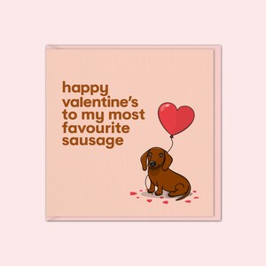 Cartão de Dia dos Namorados Dachshund | Cartão de Dia dos Namorados Engraçado para Ela | Cartão de Cachorro Salsicha | Para Marido, Esposa, Namorado, Namorada, Melhor Amigo | Weiner