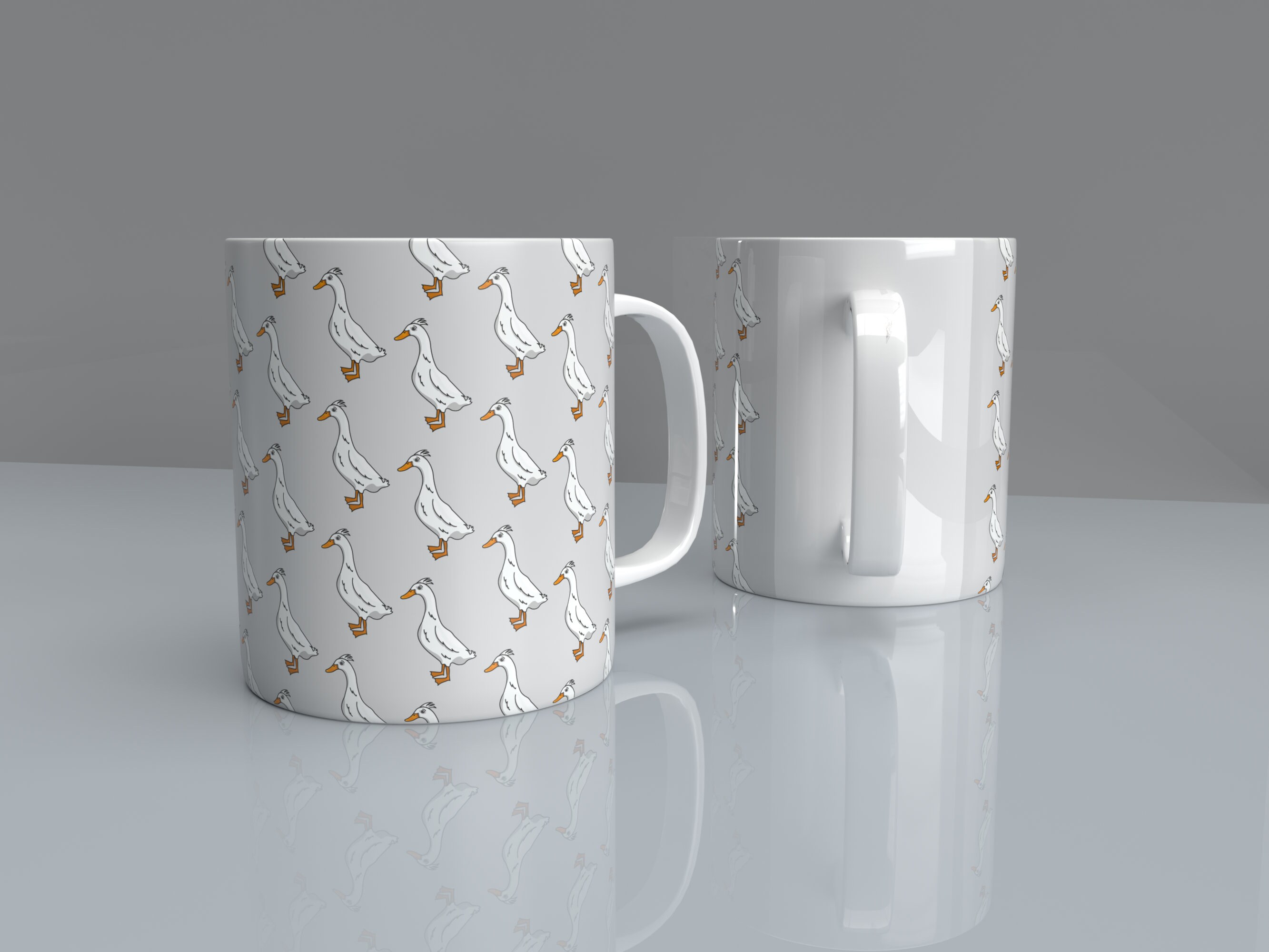 Runner Duck Pattern Mug Pale Grey Personalised Tea & Etsy
