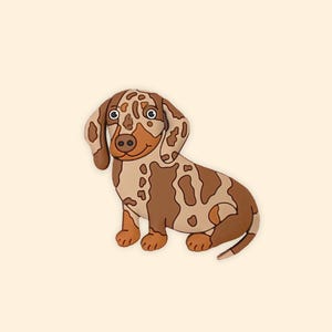 Dachshund Shoe Charm | Chocolate Dapple Dachshund Shoe Pin | Cute Shoe Pins | Shoe Pins | Dachshund Gifts | Sausage Dog Gifts | Shoe Clips