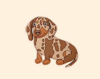 Dachshund Shoe Charm | Chocolate Dapple Dachshund Shoe Pin | Cute Shoe Pins | Shoe Pins | Dachshund Gifts | Sausage Dog Gifts | Shoe Clips