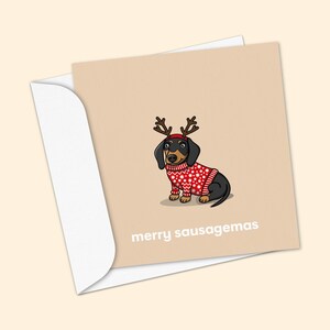 Black and Tan dachshund christmas card