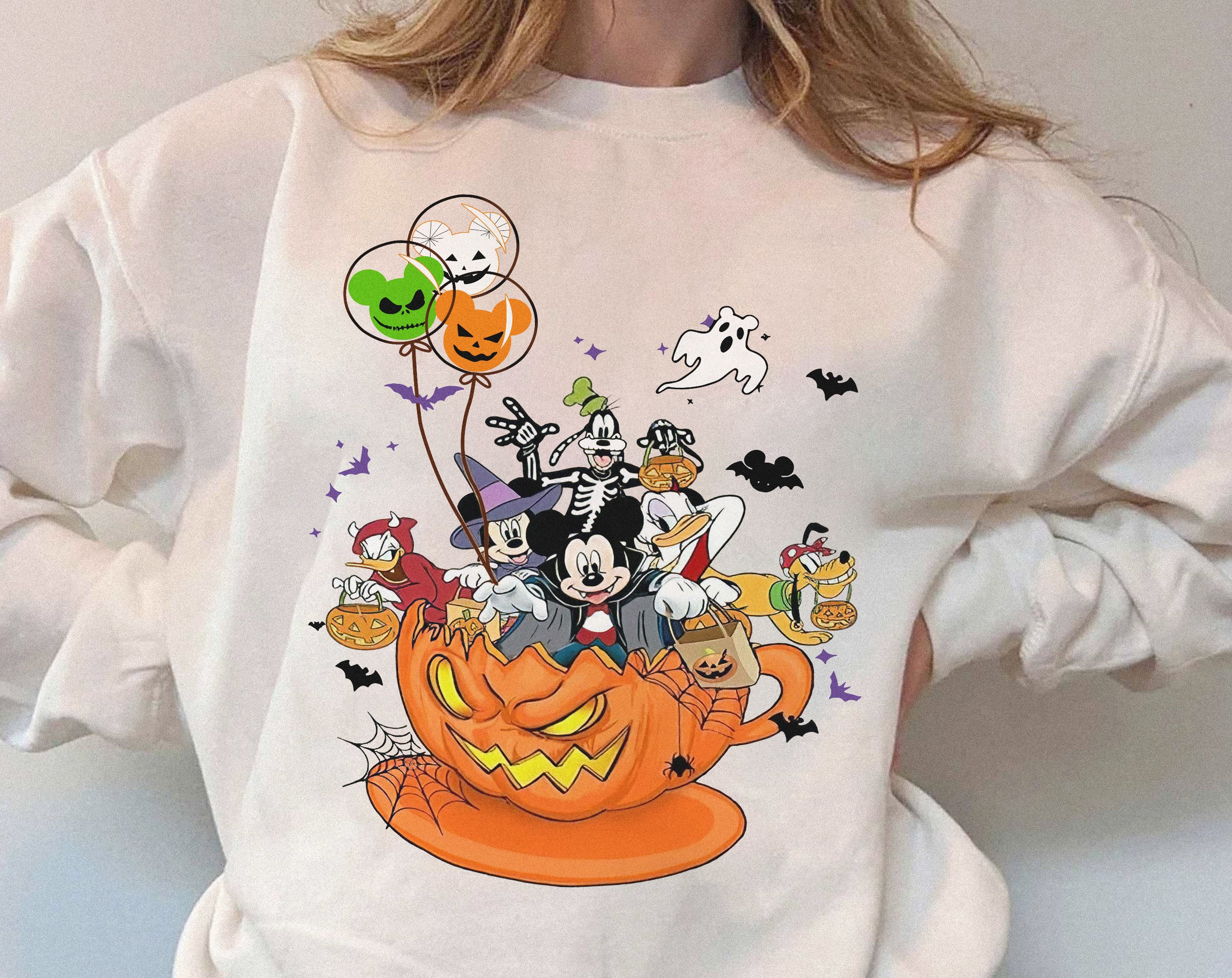 Discover Sudadera Mickey y Amigos Globo Escalofriante Halloween Disney Divertido Unisex