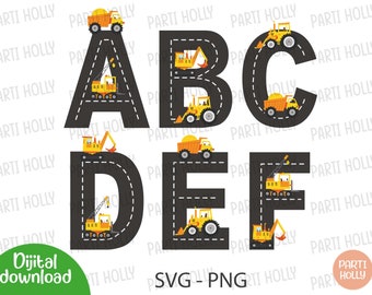 Funny Road Toy Car Monogram Svg-Png, Race Track Alphabet, Silhouette, Road Font , Cut Files, Fancy Monogram Font Road icon