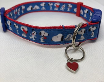 Snoopy with Hearts on Blue