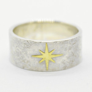 Bague étoile, bague étoile en or, bague en argent Polaris