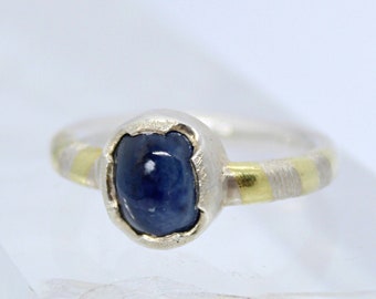 Sapphire ring, blue gemstone ring, sterling silver ring, gold ring, unique handmade ring