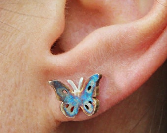 Butterfly earrings, butterfly studs