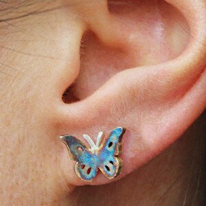 Butterfly earrings, butterfly studs