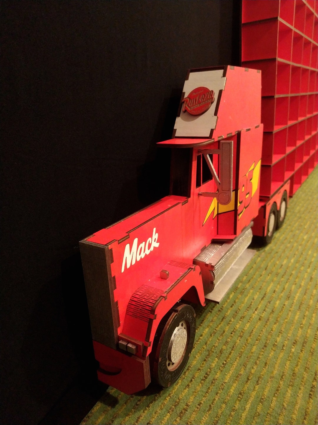 Truck Shelf for Toy Cartoon Cars, Mack Truck Display for Diecast Models