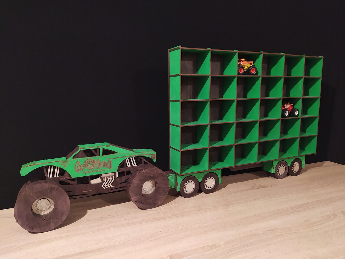 Monster truck Shelf Hot wheels shelf Monster Jam 164 scale Etsy