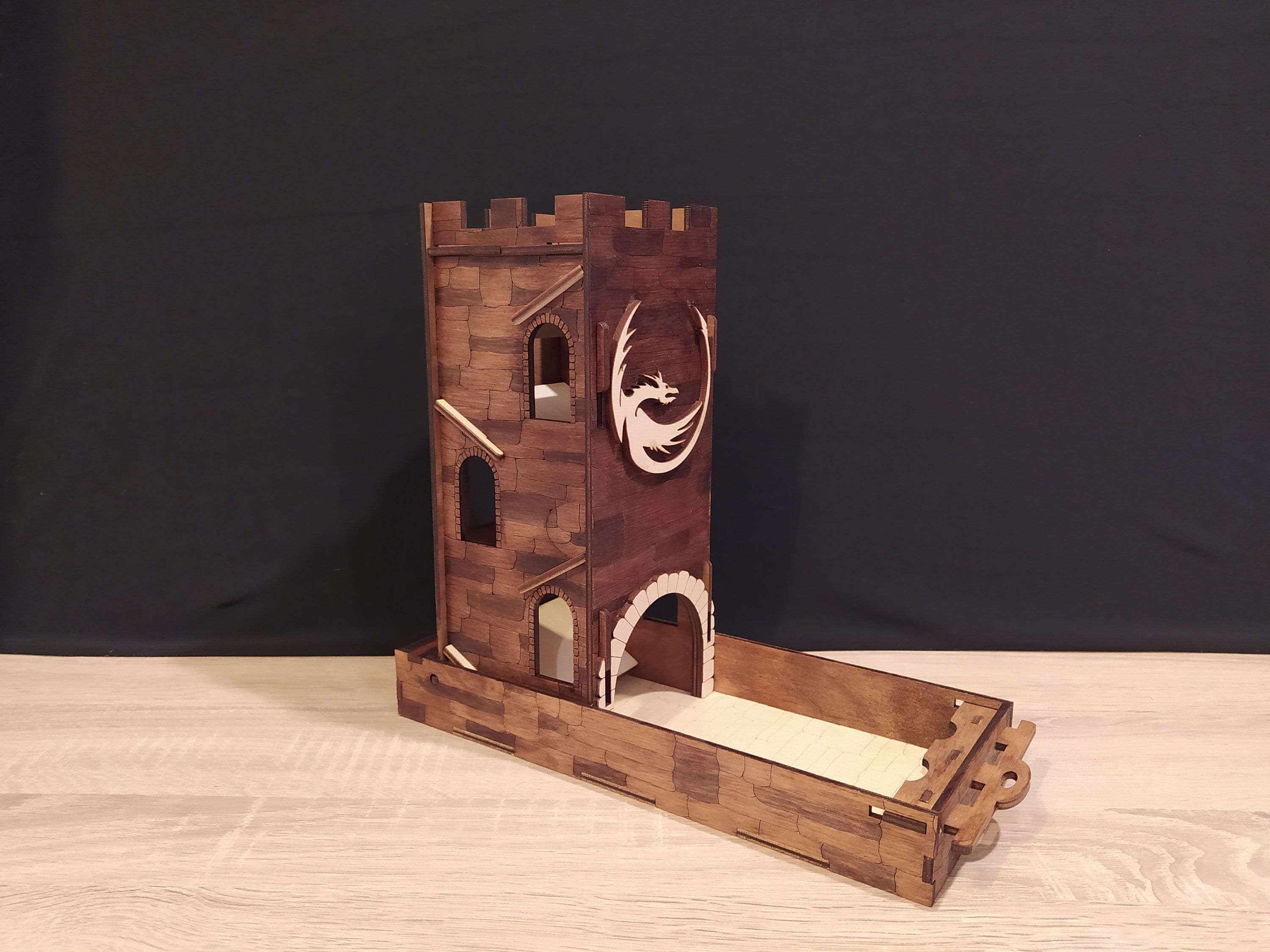 Dice Tower DND Dice Thrower Wood Dice Tray Etsy
